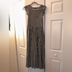 Checkerboard long maxi dress